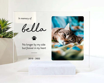 Custom Photo Acrylic Plaque • Memorial Gift For Cat Lovers • Personalized Photo Framed For Cat Passed Over • Sympathy Gift For Loss Of Cat