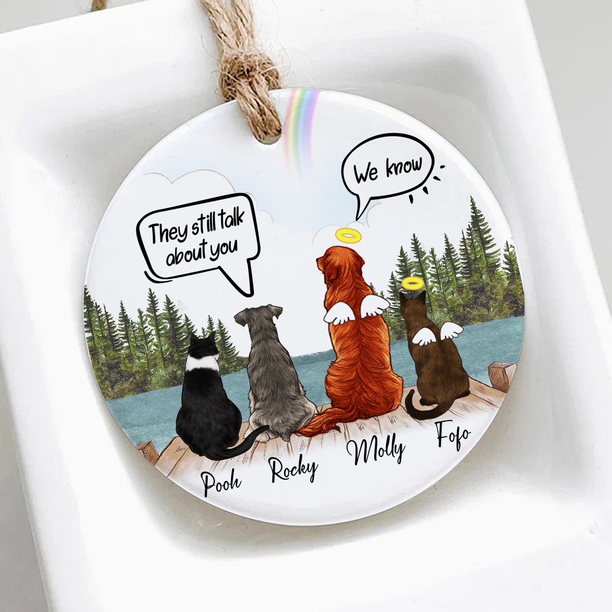 They Still Talk About You Cat Christmas Ornament • Custom Memorial Gift For Cat Family • Personalized Christmas Gift For Loss Of Cat • Portrait Ornament • Keepsake Gift