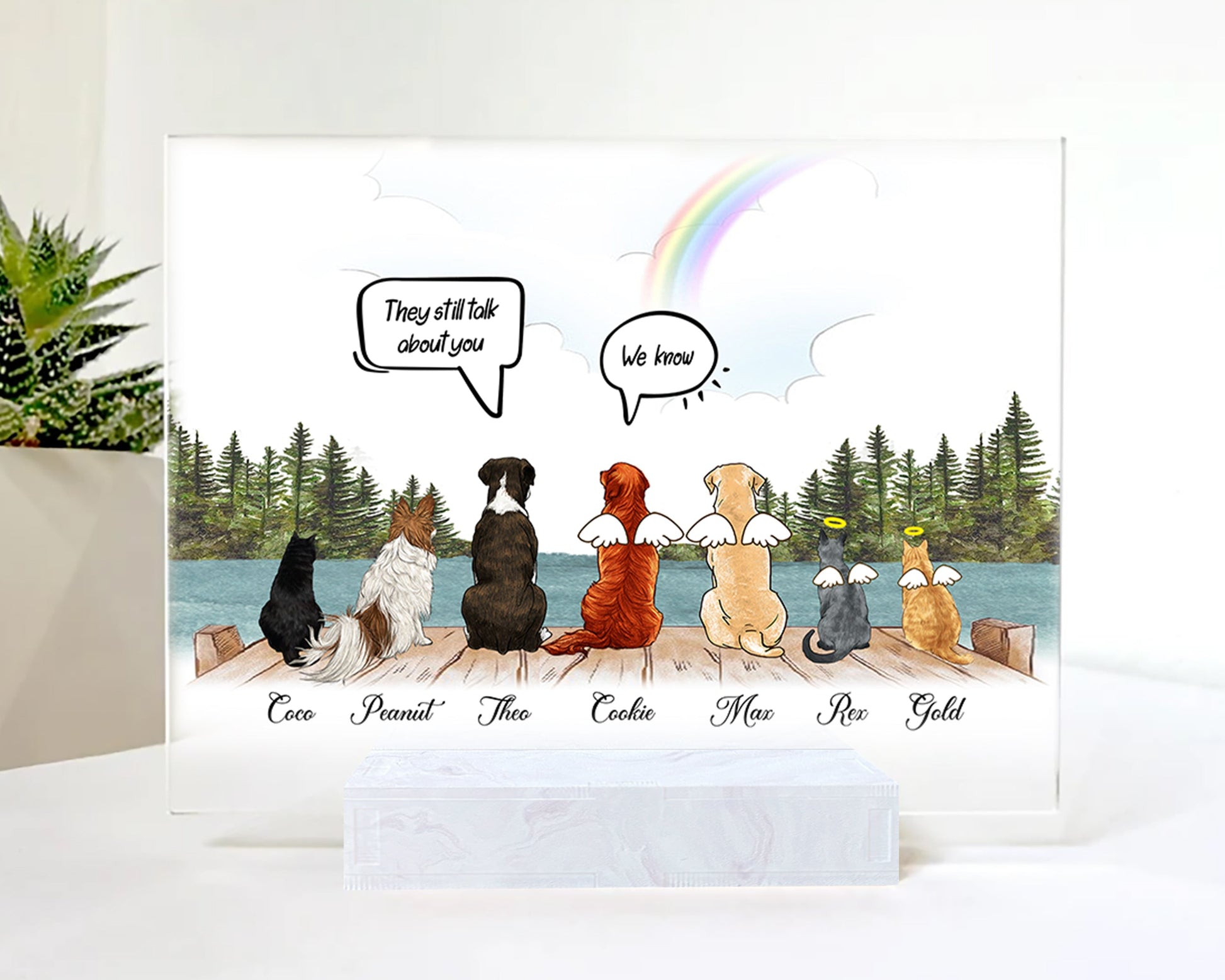 They Still Talk About You • Custom Dog Portrait Framed • Memorial Portrait For Dog Lovers • Personalized Sympathy Gift For Loss Of Dog • Acrylic Plaque