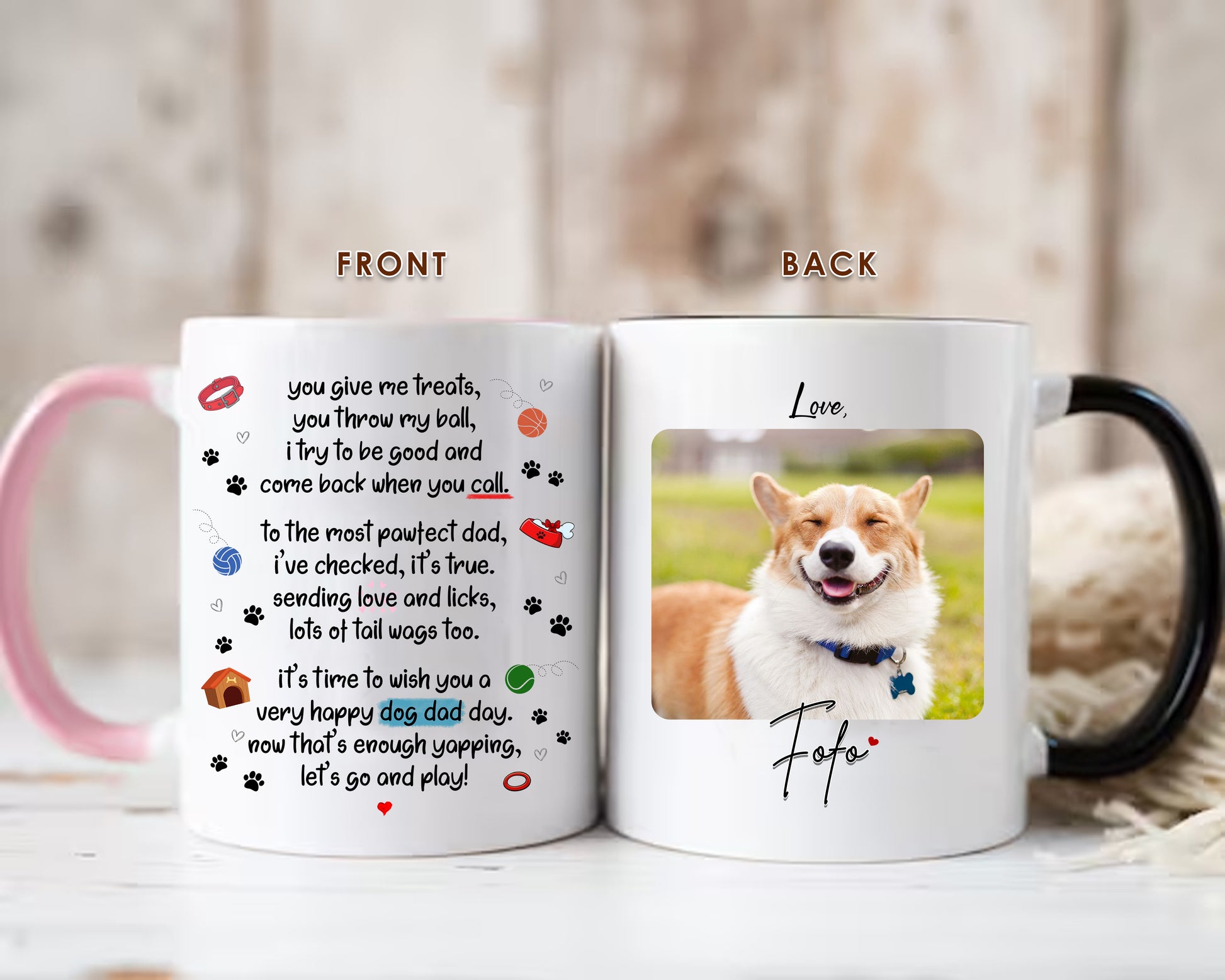 Custom Photo Mug For Dog Lovers & Cat Lovers • Personalized Photo • Gift For Dog Dad And Dog Mom