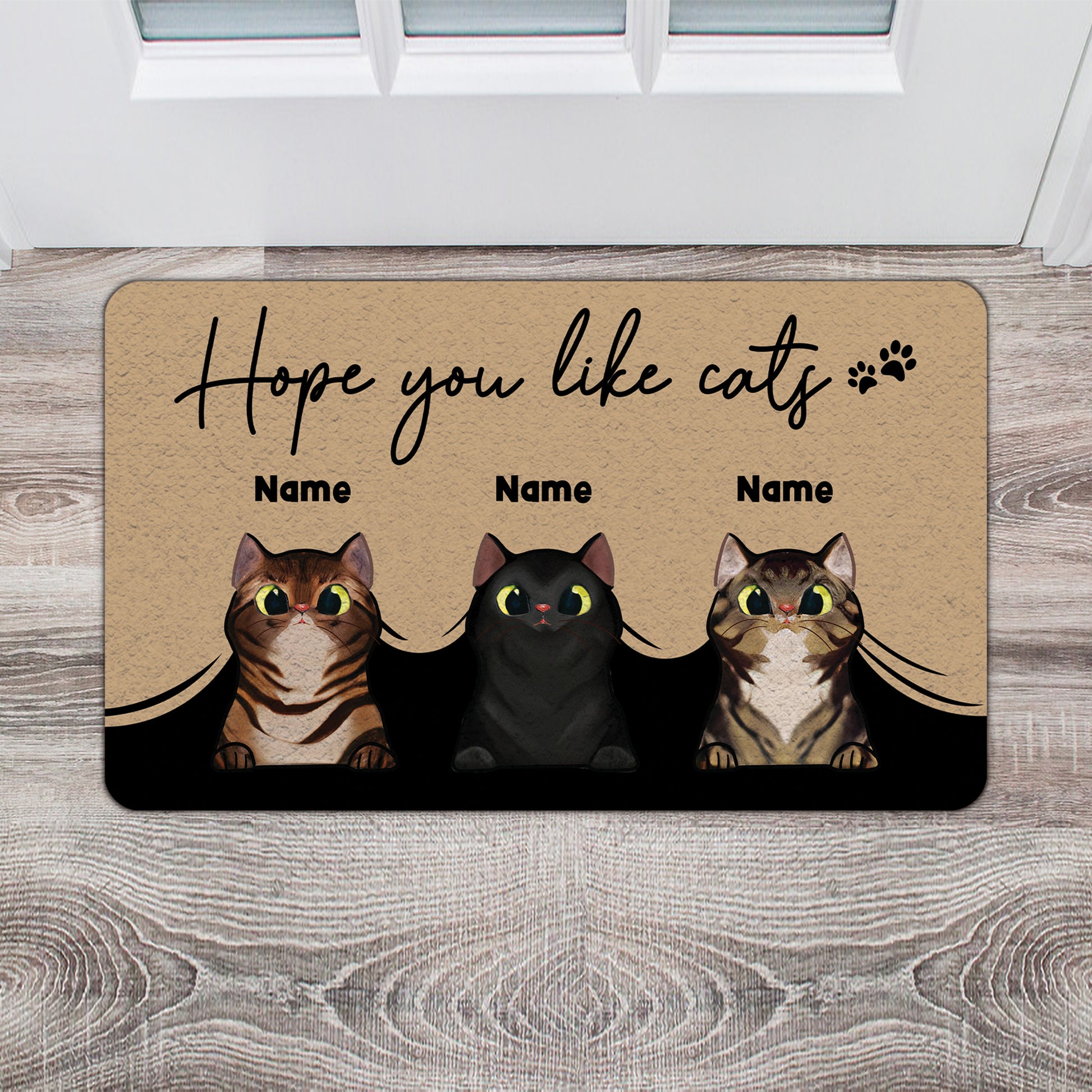 Hope You Like Cats Funny Doormat • Custom Doormat For Cat Lovers • Personalized Name Cat Welcome Rug • Vintage Front Door Mat • Outdoor Rug
