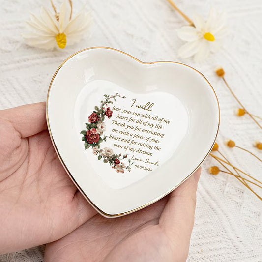 I Will Love Your Son With All Of My Heart – Personalized Jewelry Dish for Mother in Law
