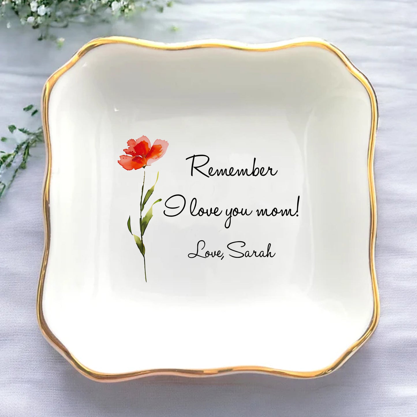 Remember We Love You Mom – Personalized Trinket Dish For Mommy