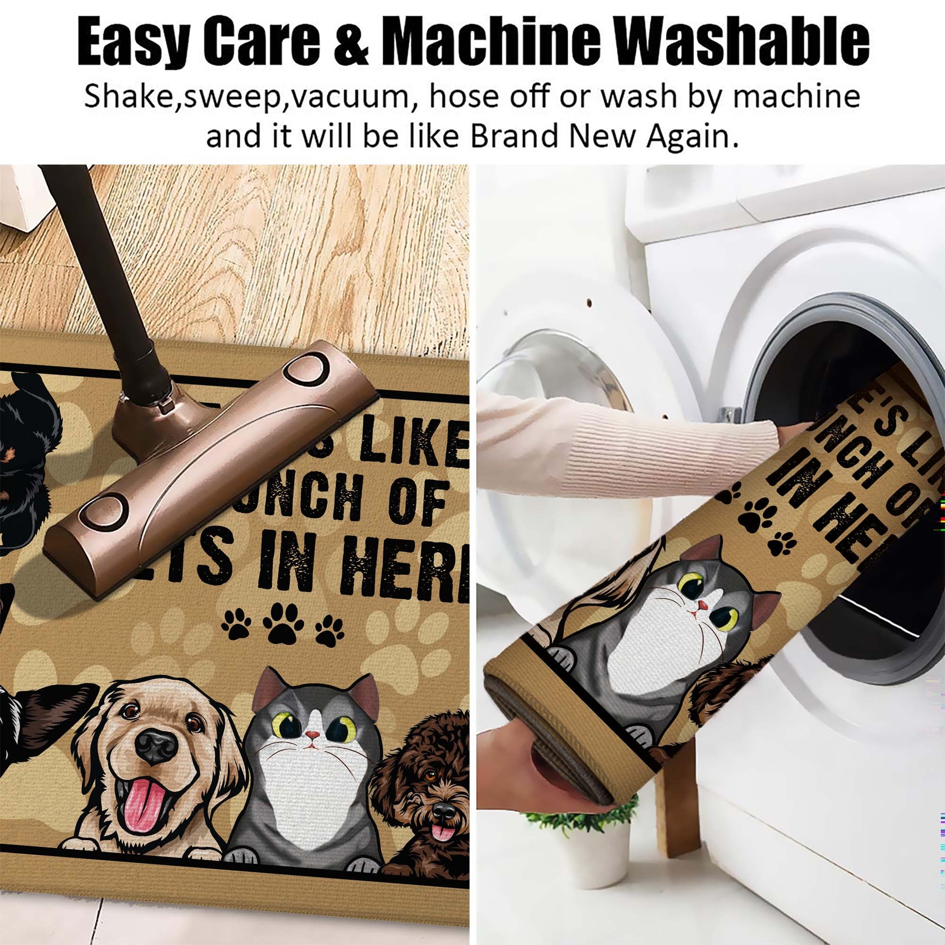 Personalized Dog & Cat Funny Doormat • Custom Doormat For Pet Lovers • Welcome Rug • Vintage Front Door Mat