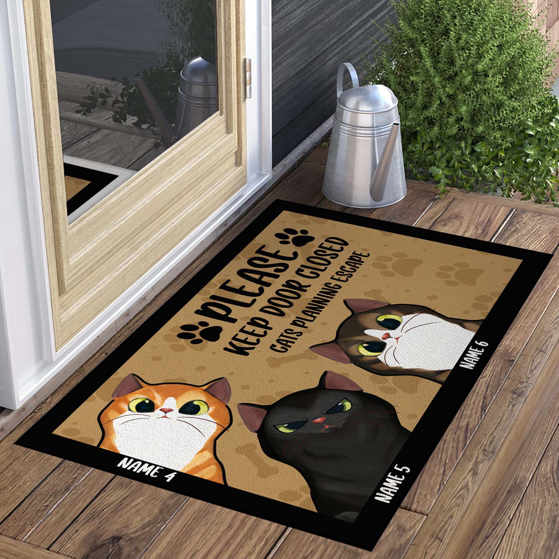 Please Keep Door Closed Cats Planning Escape Personalized Cat Funny Doormat • Custom Doormat For Cat Lovers • Welcome Rug • Vintage Front Door Mat