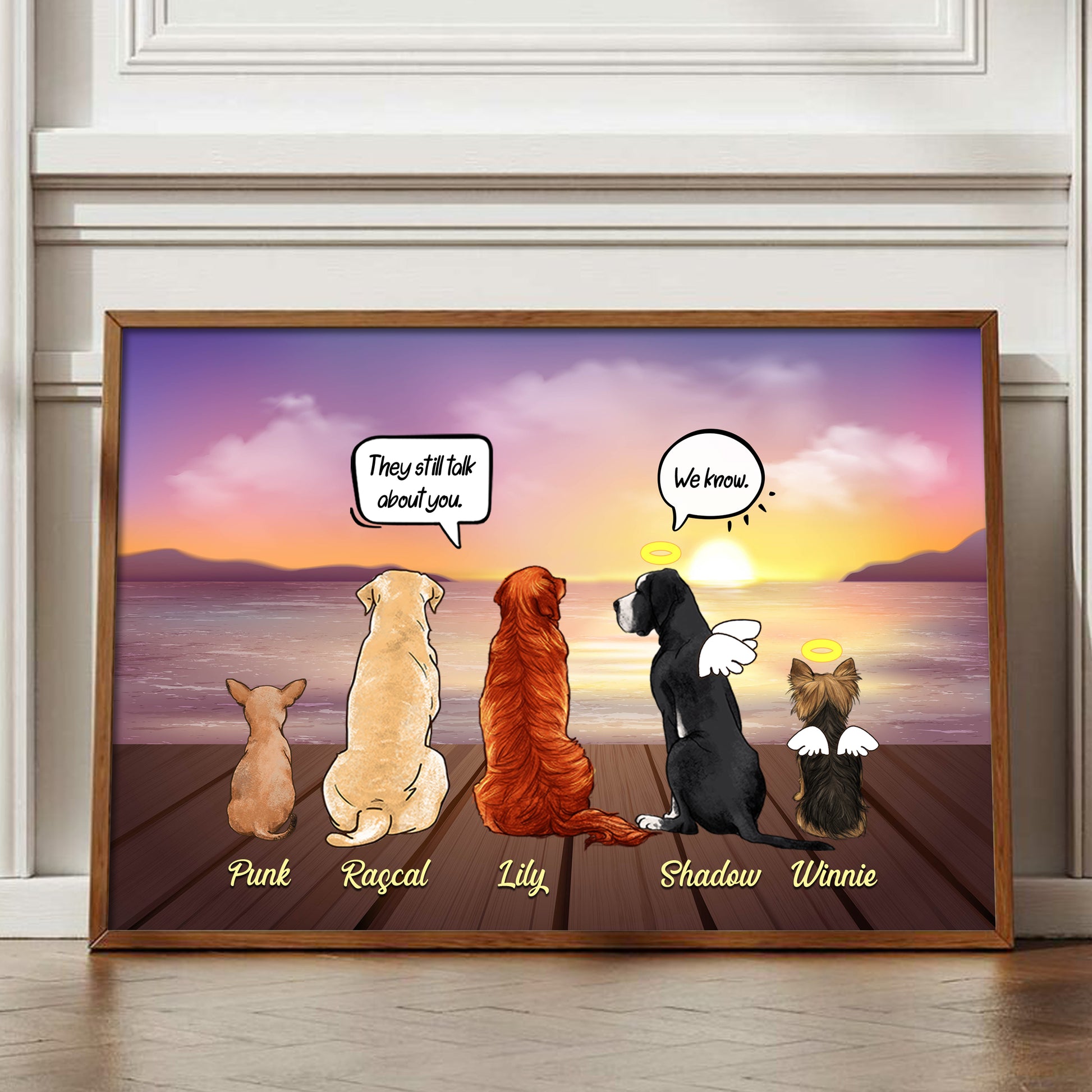 Custom Dog Portrait For Dog Lovers • Personalized Memorial Gift For Loss Of Dog • They Still Talk About You Portrait Framed