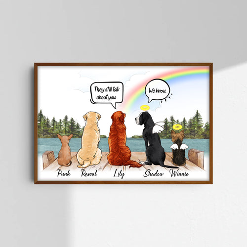Custom Dog Portrait For Dog Lovers • Personalized Memorial Gift For Loss Of Dog • They Still Talk About You Portrait Framed