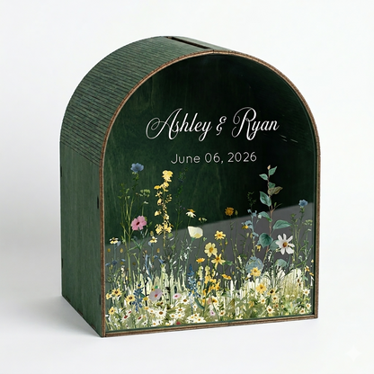 Personalized Wedding Card Box | Rustic Garden