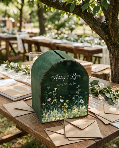 Personalized Wedding Card Box | Rustic Garden