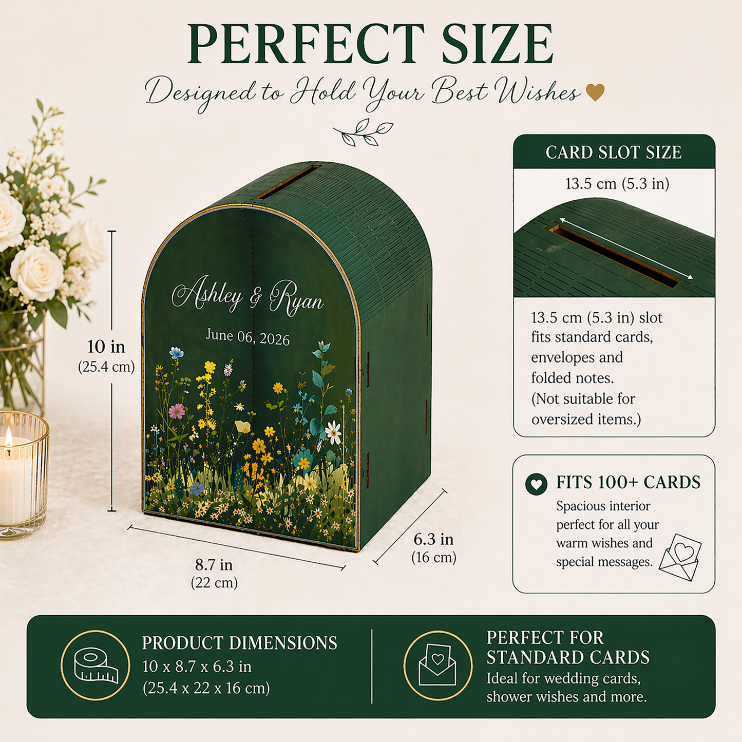 Personalized Wedding Card Box | Rustic Garden