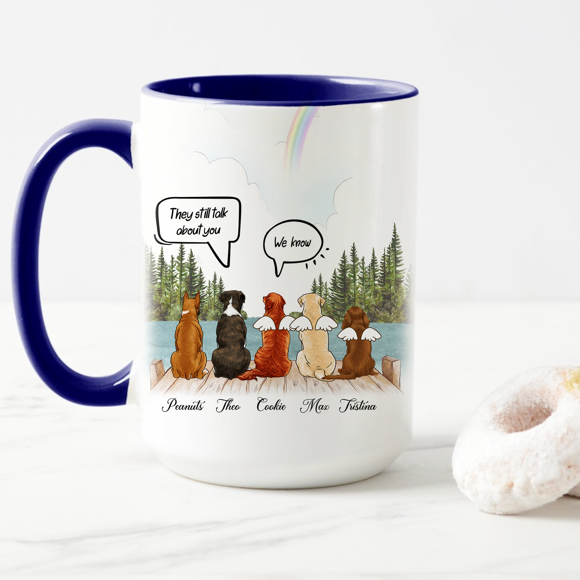 They Still Talk About You Mug • Custom Dog And Cat Portrait For Pet Lovers • Personalized Memorial Gift For Loss Of Pet • Sympathy Gift