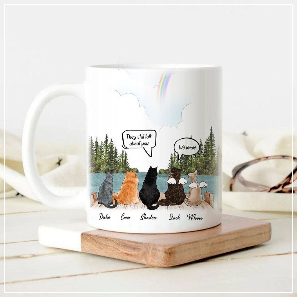 They Still Talk About You • Custom Cat Portrait Mug • Personalized Memorial Gift For Loss Of Cat Lovers • Sympathy Gift