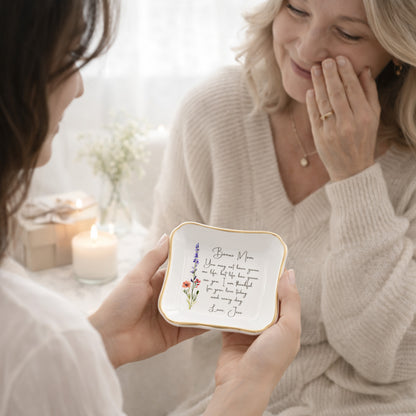 Not by Blood, But by Heart – Personalized Jewelry Dish for Bonus Mom