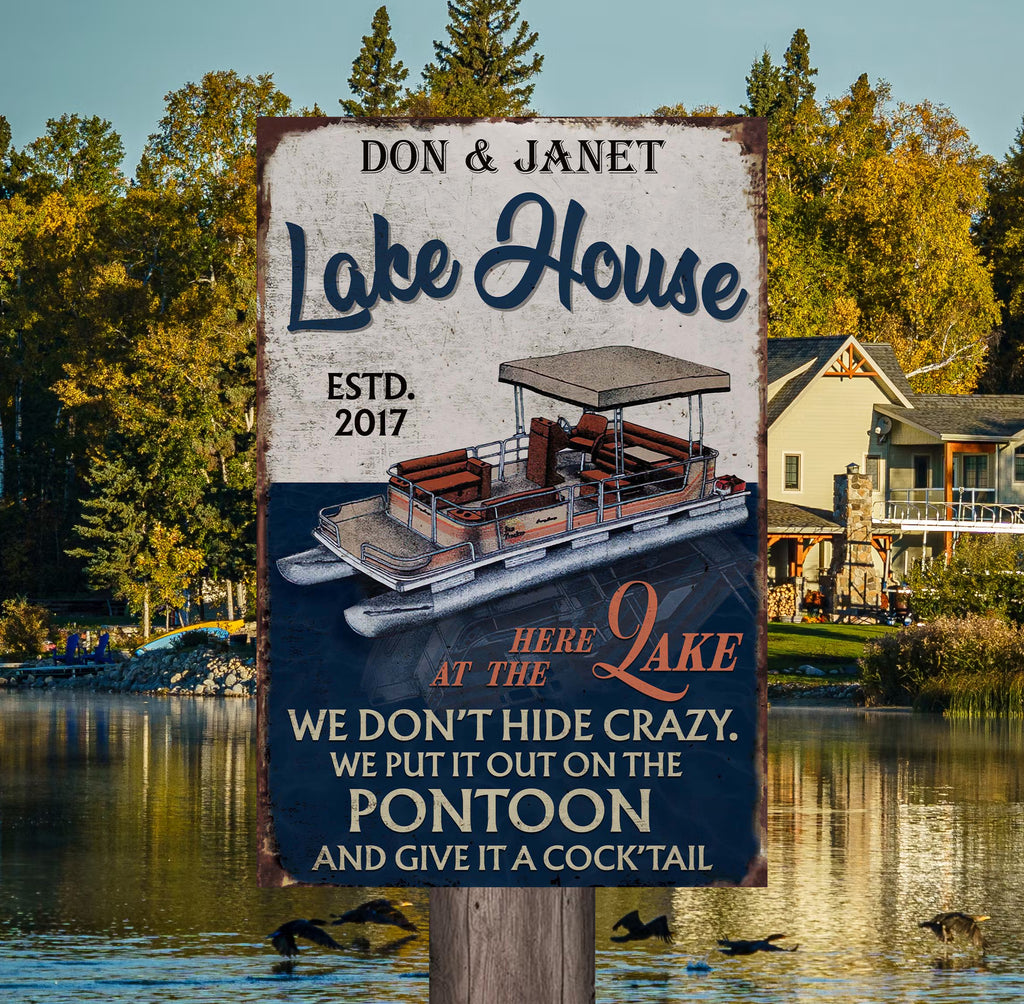 Welcome To The Lake House • Custom Outside Metal Sign • Personalized Lake House Sign • Outdoor Sign • Lake House Decoration
