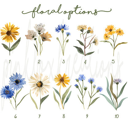 Custom Name Watercolor Floral Trinket Tray – Personalized Birth Flower Jewelry Dish