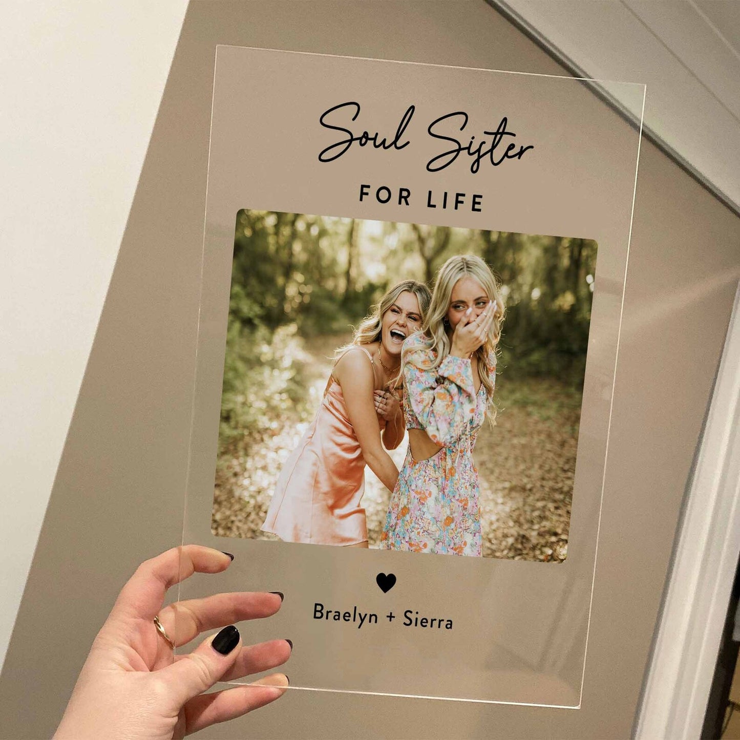 Custom Photo Frame • Personalized Birthday Gift For Best Friends • Keepsake Gift • For Besties • Acrylic Plaque • For Soul Sisters • Friendship Gift