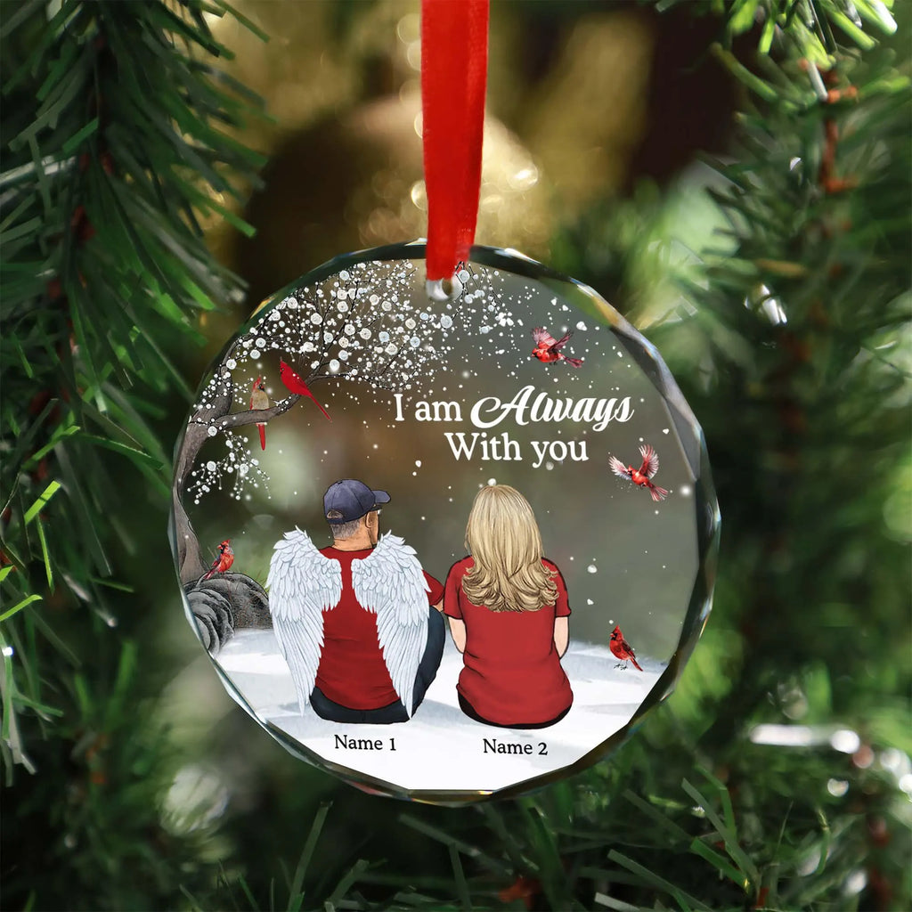 Glass Ornament For Loss Of Dad • Personalized Father And Daughter Ornament • Dad & Daughter Custom Memorial Gift For Dad Passed Away