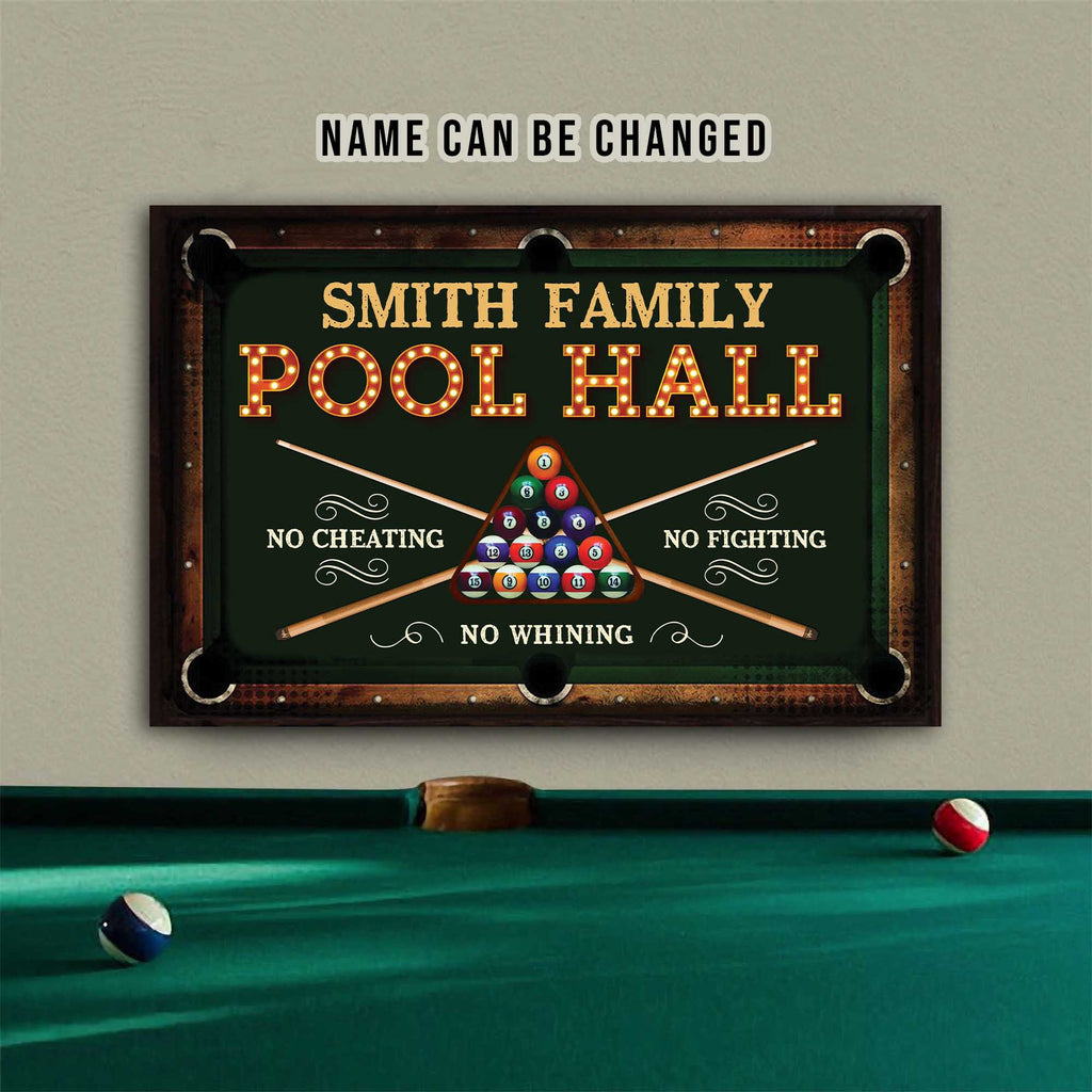 Personalized Billiards Pool Hall Sign • Custom Sign For Pool Room Decor • Classic Metal Sign • Customized Name Billiard Sign