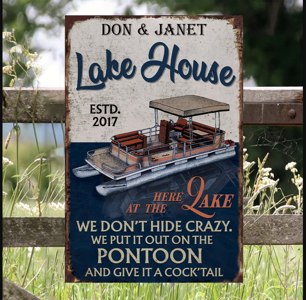 Welcome To The Lake House • Custom Outside Metal Sign • Personalized Lake House Sign • Outdoor Sign • Lake House Decoration