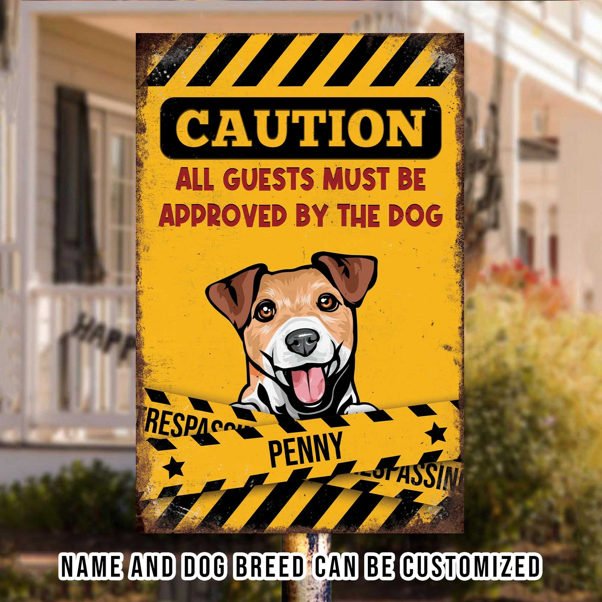 All Guests Must Be Approved By The Dog Metal Sign • Custom Sign For Dog Lovers • Personalized Dog Welcome Sign • Funny Sign • Outdoor Sign • Backyard Sign