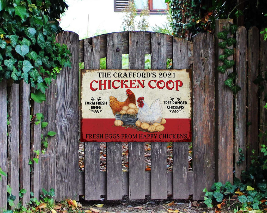 Welcome To The Chicken Coop Sign • Custom Chicken Name Sign • Personalized Country Farmhouse Chicken Sign • Chicken Farm Decoration