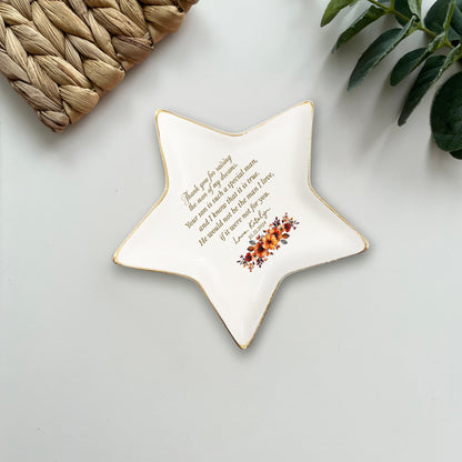 Thank You For Raising The Man Of My Dreams – Personalized Flower Jewelry Dish for Mother in Law