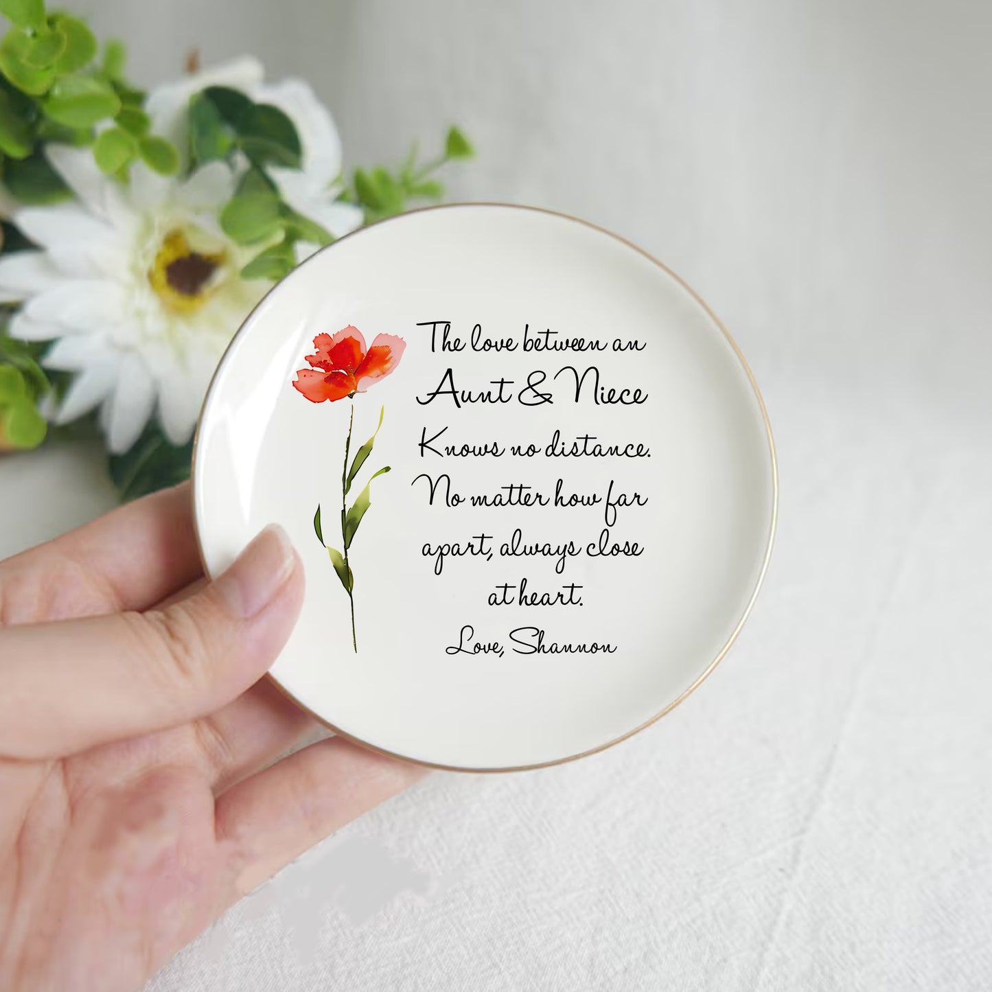 The Love Between An Aunt & Niece Know No Distance – Personalized Jewelry Dish