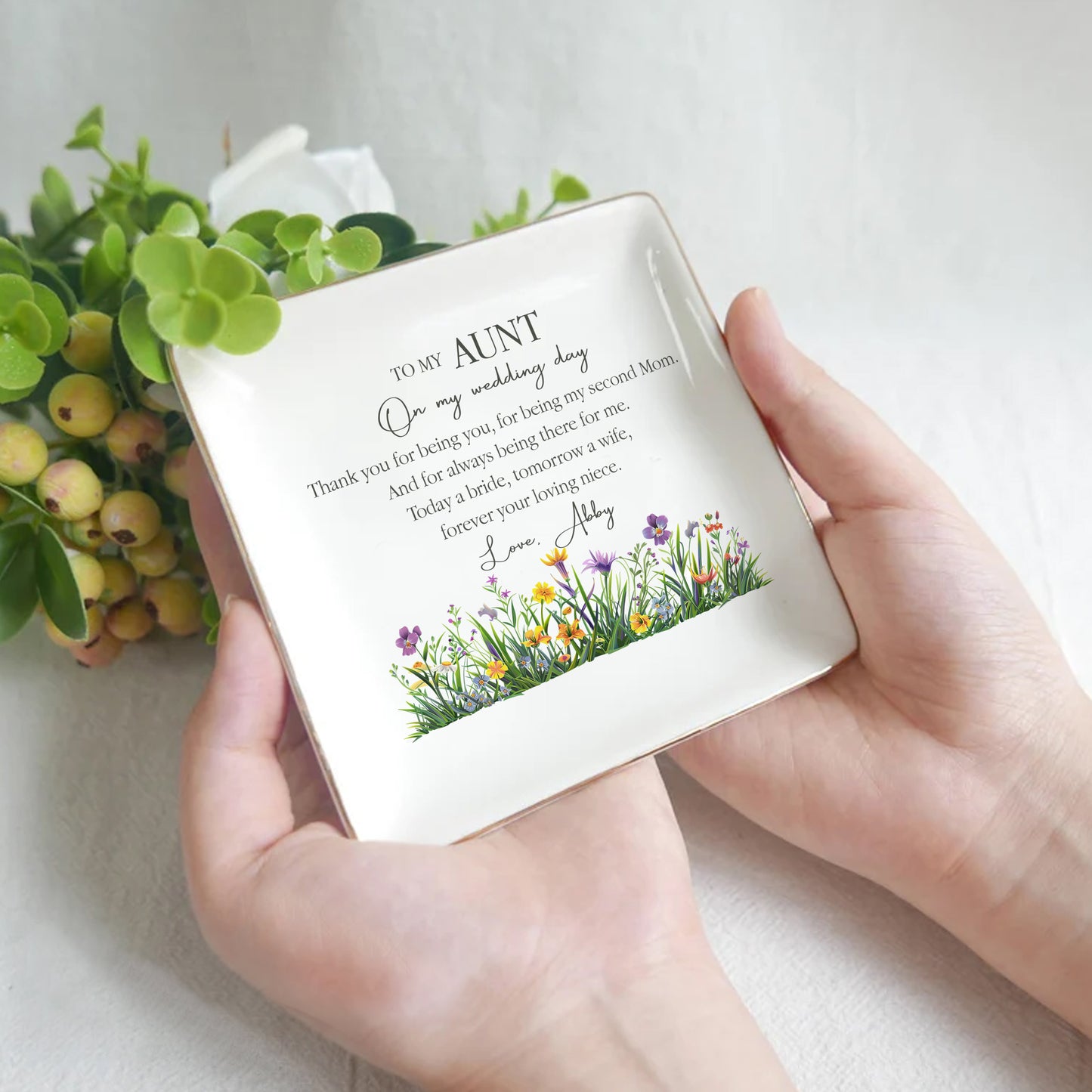 A Special Gift for My Loving Aunt – Personalized Jewelry Dish