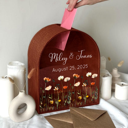 Personalized Wedding Card Box | Floral Garden