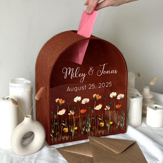 Personalized Wedding Card Box - Floral Garden
