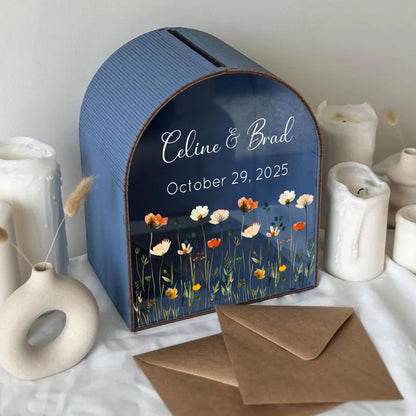 Personalized Wedding Card Box | Floral Garden