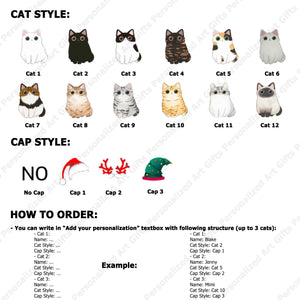 Meowy Catmas Personalized Cat Decorative Christmas Ornament Cat Lover Gift, Personalized Christmas Ornament, Custom Cat Name Christmas Ornament