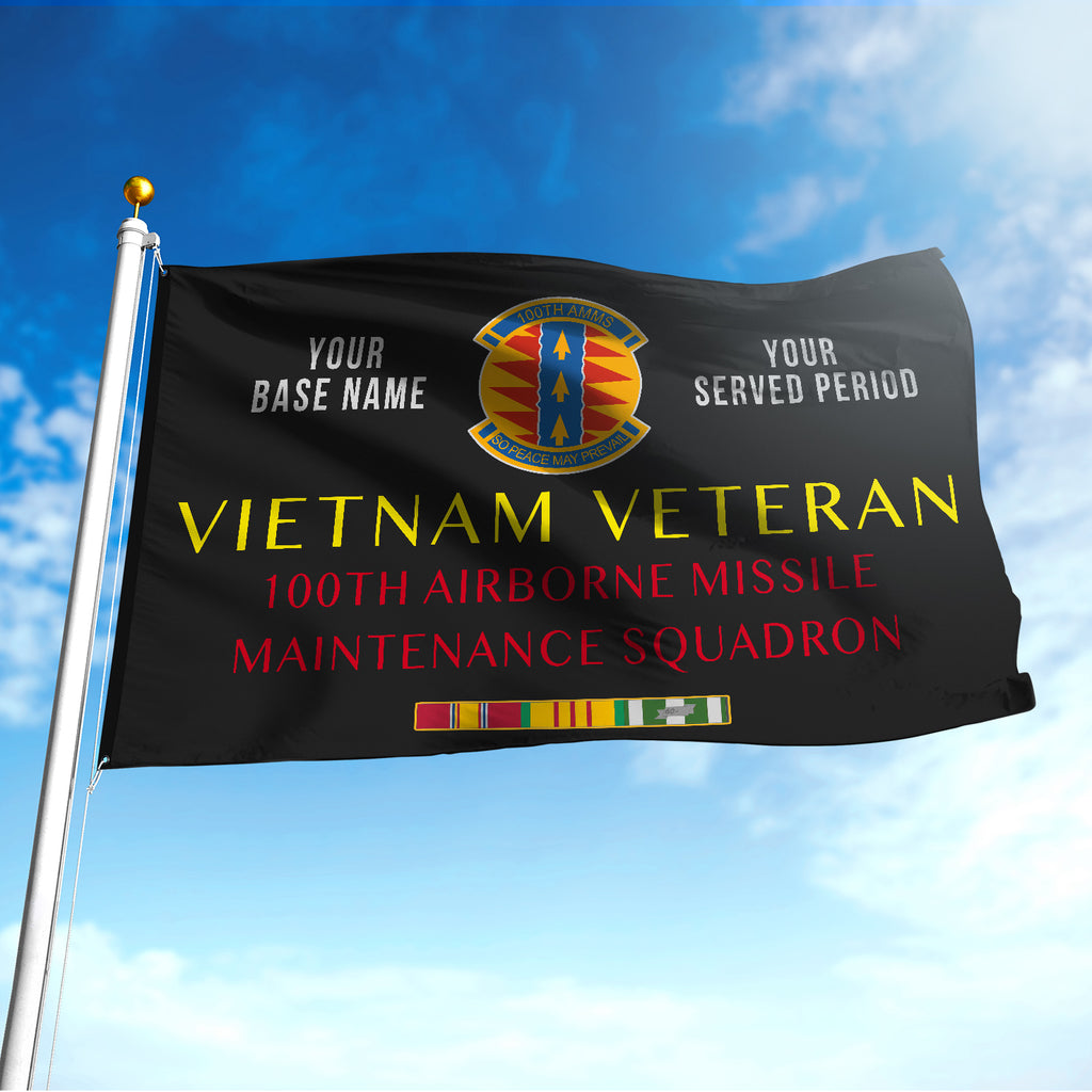 100TH AIRBORNE MISSILE MAINTENANCE SQUADRON FLAG DOUBLE-SIDED PRINTED 30"x40" FLAG
