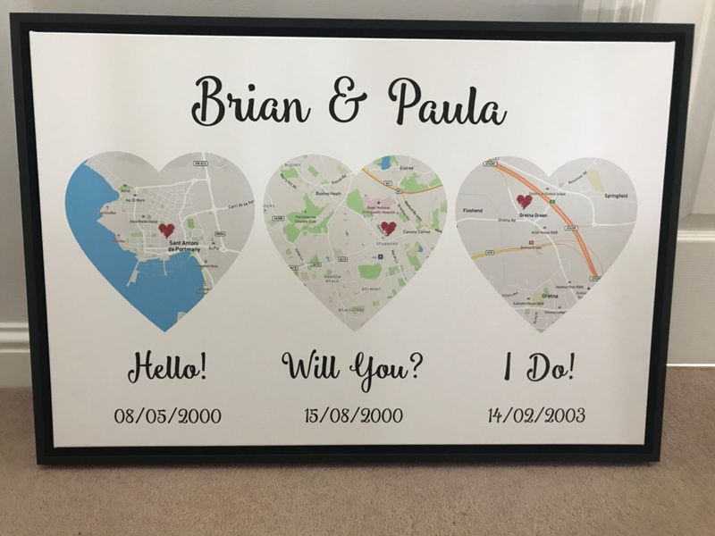 Hello – Will You – I Do – Standard Style – Premium Map Canvas, Poster