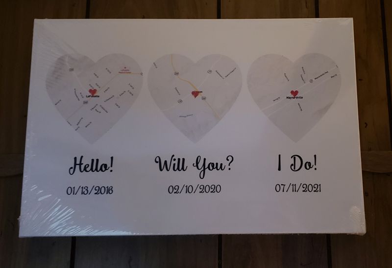 Hello – Will You – I Do – Standard Style – Premium Map Canvas, Poster