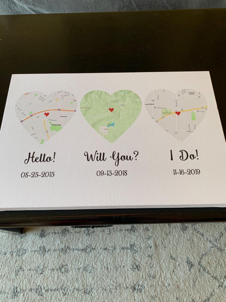 Hello – Will You – I Do – Standard Style – Premium Map Canvas, Poster