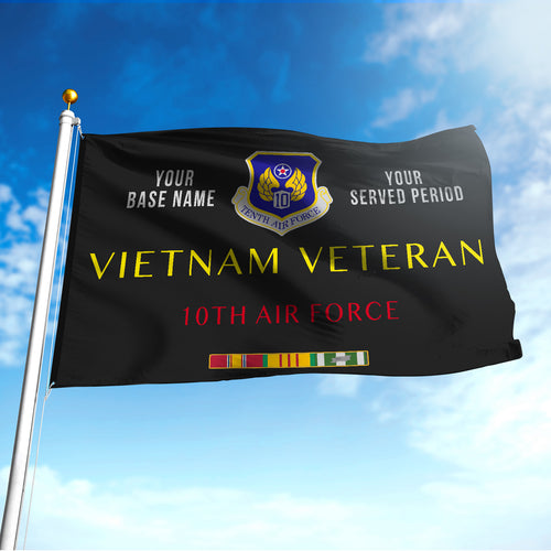 10TH AIR FORCE FLAG DOUBLE-SIDED PRINTED 30