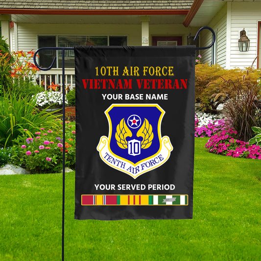 10TH AIR FORCE DOUBLE-SIDED PRINTED 12"x18" GARDEN FLAG