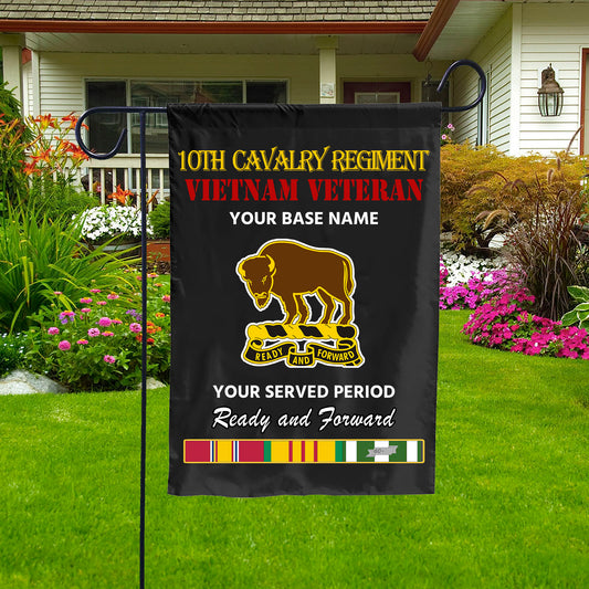 10TH CAVALRY REGIMENT DOUBLE-SIDED PRINTED 12"x18" GARDEN FLAG