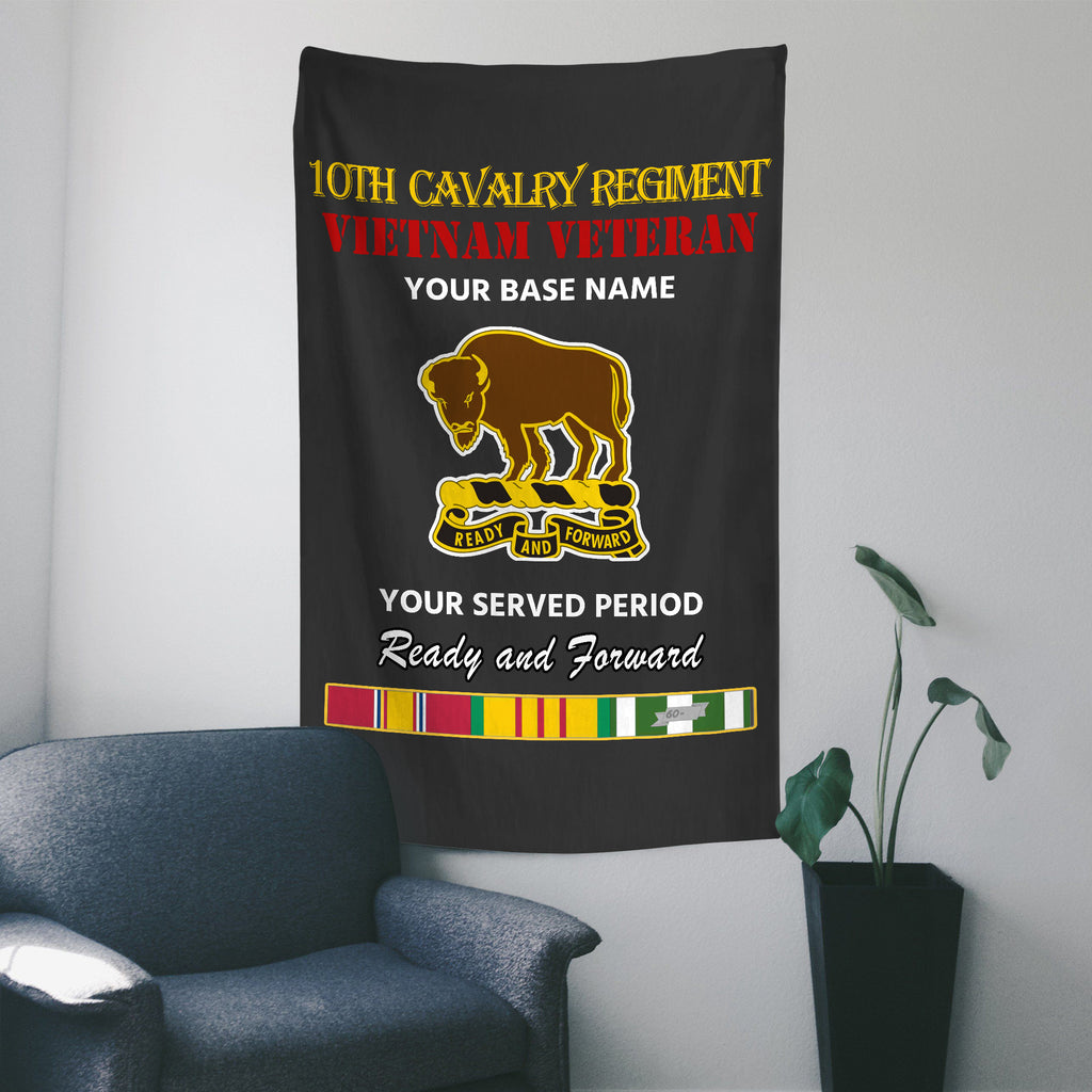 10TH CAVALRY REGIMENT WALL FLAG VERTICAL HORIZONTAL 36 x 60 INCHES WALL FLAG