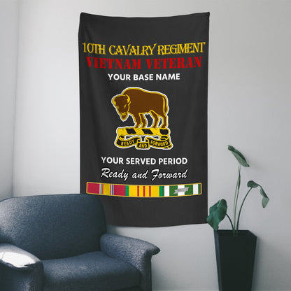 10TH CAVALRY REGIMENT WALL FLAG VERTICAL HORIZONTAL 36 x 60 INCHES WALL FLAG