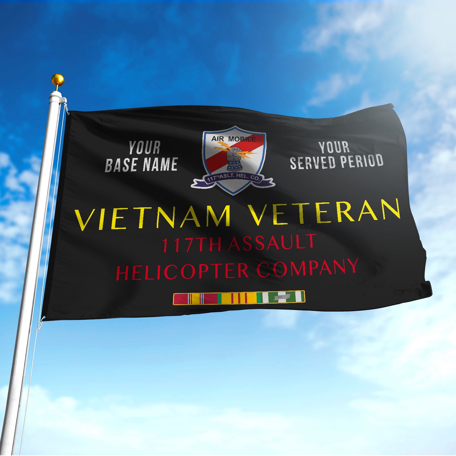 117TH ASSAULT HELICOPTER COMPANY FLAG DOUBLE-SIDED PRINTED 30"x40" FLAG