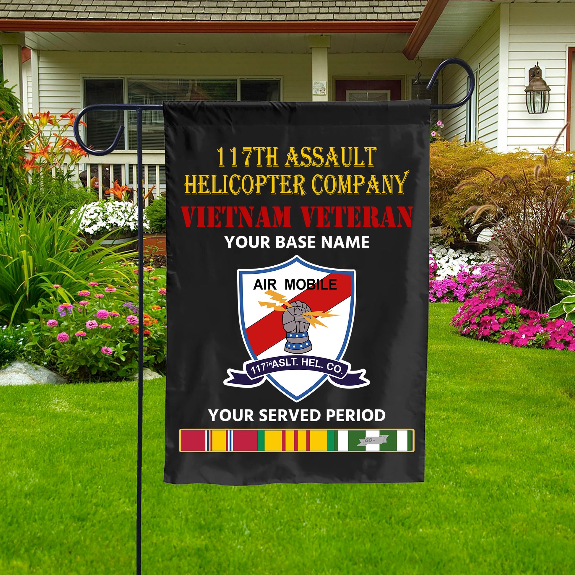 117TH ASSAULT HELICOPTER COMPANY DOUBLE-SIDED PRINTED 12"x18" GARDEN FLAG