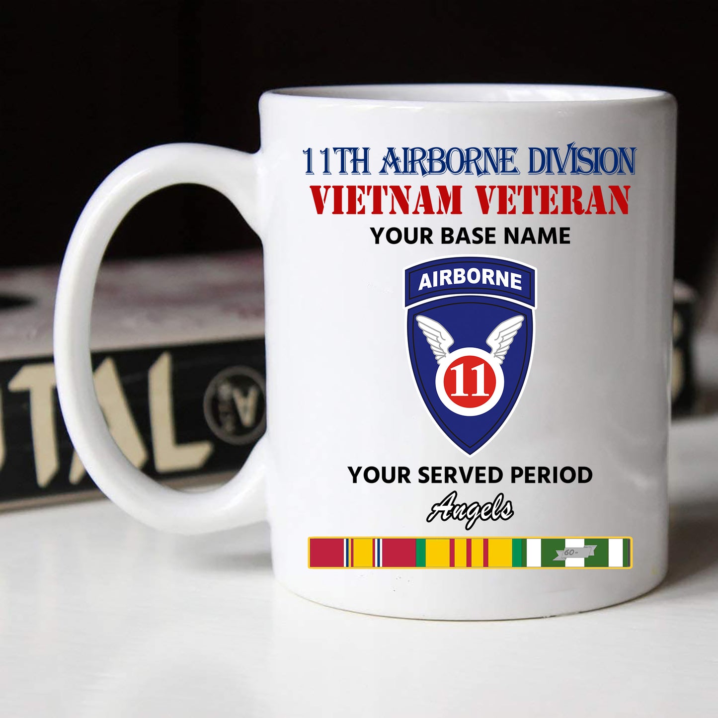 11TH AIRBORNE DIVISION BLACK WHITE 11oz 15oz COFFEE MUG