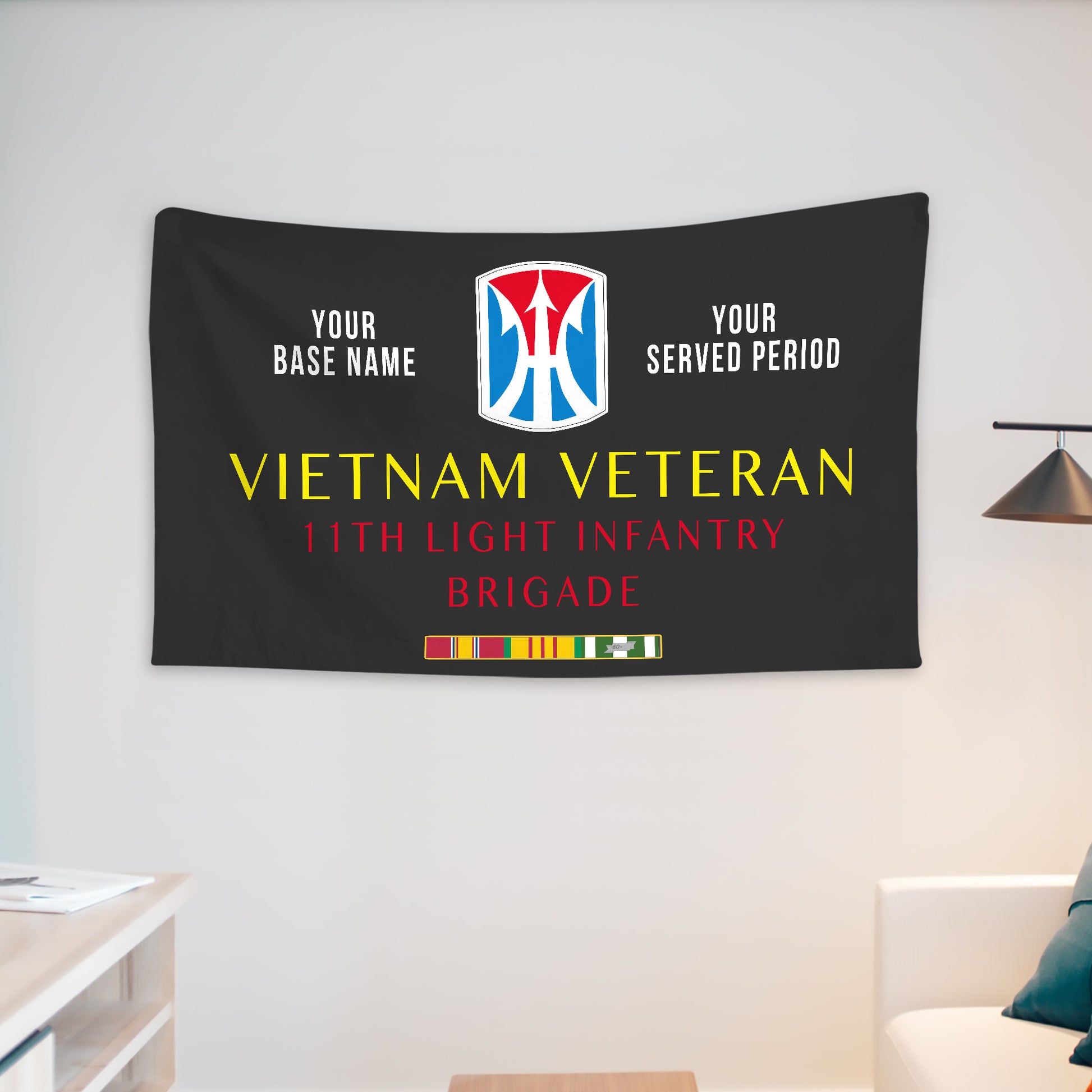 11TH LIGHT INFANTRY BRIGADE WALL FLAG VERTICAL HORIZONTAL 36 x 60 INCHES WALL FLAG