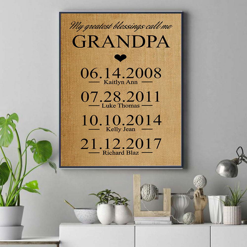 Personalized Gift for Grandma - Premium Canvas, Poster