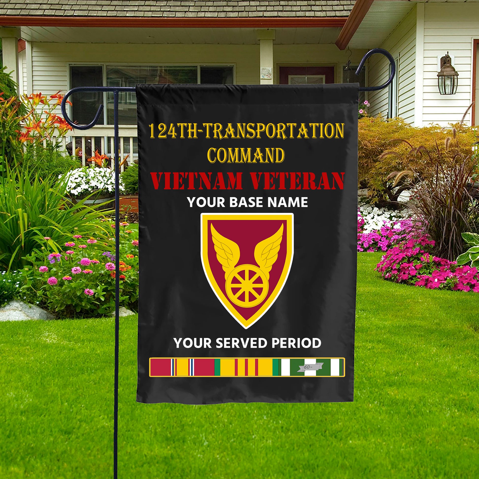 124TH TRANSPORTATION COMMAND DOUBLE-SIDED PRINTED 12"x18" GARDEN FLAG