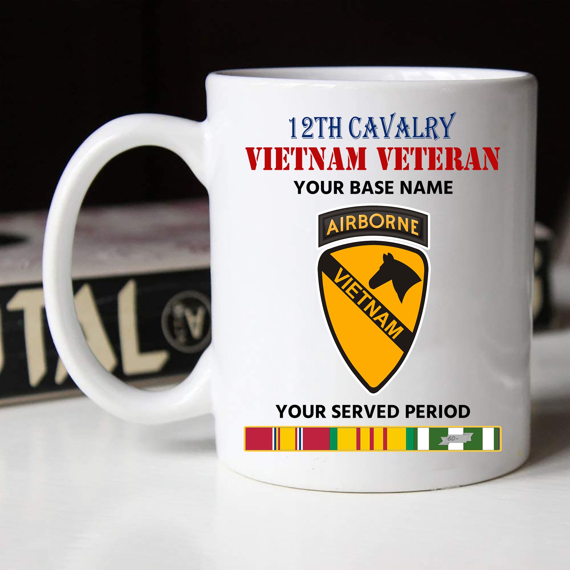 12TH CAVALRY BLACK WHITE 11oz 15oz COFFEE MUG