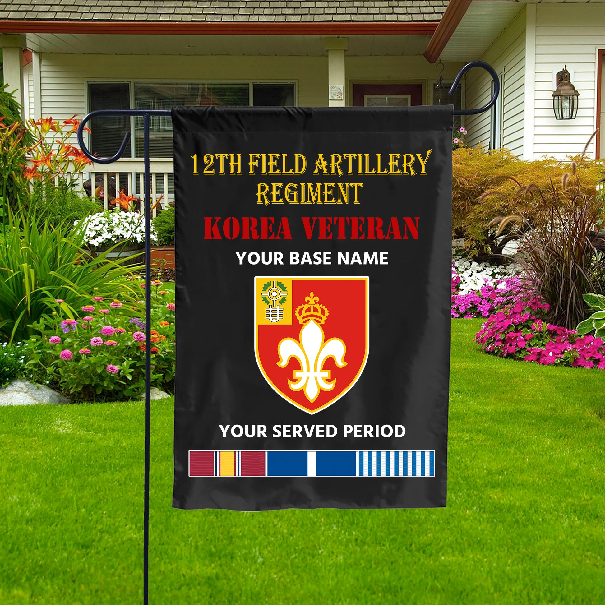 12TH FIELD ARTILLERY REGIMENT DOUBLE-SIDED PRINTED 12"x18" GARDEN FLAG