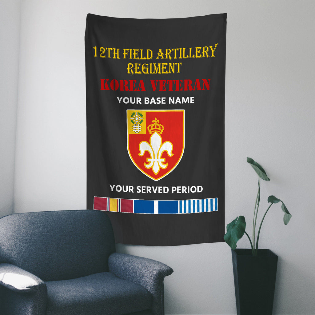 12TH FIELD ARTILLERY REGIMENT WALL FLAG VERTICAL HORIZONTAL 36 x 60 INCHES WALL FLAG